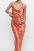 Load image into Gallery viewer, Vintage x Coral Paisley Satin Halter Maxi Dress (M)