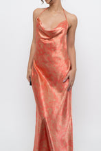 Load image into Gallery viewer, Vintage x Coral Paisley Satin Halter Maxi Dress (M)