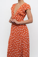Load image into Gallery viewer, TULAROSA x Orange Polkadot Maxi Wrap Dress (XS)
