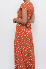 Load image into Gallery viewer, TULAROSA x Orange Polkadot Maxi Wrap Dress (XS)