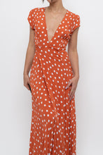 Load image into Gallery viewer, TULAROSA x Orange Polkadot Maxi Wrap Dress (XS)