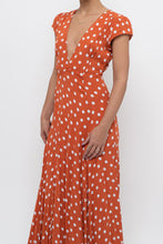 Load image into Gallery viewer, TULAROSA x Orange Polkadot Maxi Wrap Dress (XS)