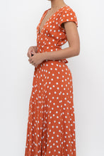 Load image into Gallery viewer, TULAROSA x Orange Polkadot Maxi Wrap Dress (XS)