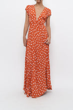 Load image into Gallery viewer, TULAROSA x Orange Polkadot Maxi Wrap Dress (XS)