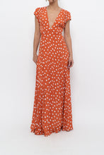 Load image into Gallery viewer, TULAROSA x Orange Polkadot Maxi Wrap Dress (XS)