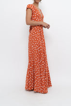 Load image into Gallery viewer, TULAROSA x Orange Polkadot Maxi Wrap Dress (XS)