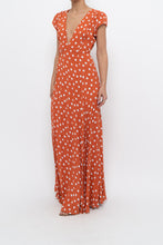 Load image into Gallery viewer, TULAROSA x Orange Polkadot Maxi Wrap Dress (XS)