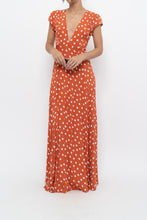 Load image into Gallery viewer, TULAROSA x Orange Polkadot Maxi Wrap Dress (XS)