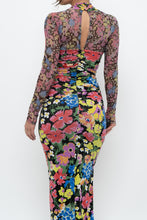 Load image into Gallery viewer, URBAN OUTFITTERS x Black Floral Fitted Midi Dress (XS)