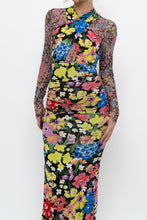 Load image into Gallery viewer, URBAN OUTFITTERS x Black Floral Fitted Midi Dress (XS)
