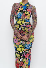 Load image into Gallery viewer, URBAN OUTFITTERS x Black Floral Fitted Midi Dress (XS)