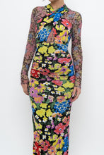 Load image into Gallery viewer, URBAN OUTFITTERS x Black Floral Fitted Midi Dress (XS)