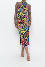 Load image into Gallery viewer, URBAN OUTFITTERS x Black Floral Fitted Midi Dress (XS)