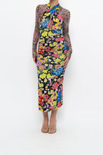 Load image into Gallery viewer, URBAN OUTFITTERS x Black Floral Fitted Midi Dress (XS)