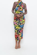 Load image into Gallery viewer, URBAN OUTFITTERS x Black Floral Fitted Midi Dress (XS)
