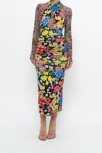Load image into Gallery viewer, URBAN OUTFITTERS x Black Floral Fitted Midi Dress (XS)