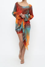 Load image into Gallery viewer, Vintage x Tie-Dye Sheer Asymetric Midi Dress (M)