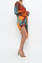 Load image into Gallery viewer, Vintage x Tie-Dye Sheer Asymetric Midi Dress (M)