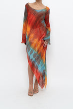 Load image into Gallery viewer, Vintage x Tie-Dye Sheer Asymetric Midi Dress (M)