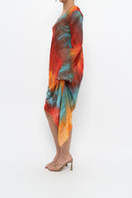 Load image into Gallery viewer, Vintage x Tie-Dye Sheer Asymetric Midi Dress (M)
