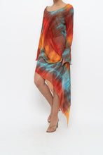 Load image into Gallery viewer, Vintage x Tie-Dye Sheer Asymetric Midi Dress (M)