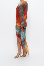 Load image into Gallery viewer, Vintage x Tie-Dye Sheer Asymetric Midi Dress (M)