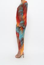 Load image into Gallery viewer, Vintage x Tie-Dye Sheer Asymetric Midi Dress (M)