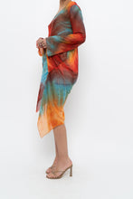 Load image into Gallery viewer, Vintage x Tie-Dye Sheer Asymetric Midi Dress (M)
