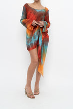 Load image into Gallery viewer, Vintage x Tie-Dye Sheer Asymetric Midi Dress (M)