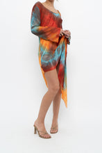 Load image into Gallery viewer, Vintage x Tie-Dye Sheer Asymetric Midi Dress (M)