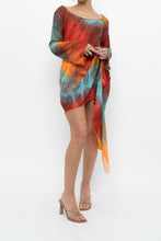 Load image into Gallery viewer, Vintage x Tie-Dye Sheer Asymetric Midi Dress (M)