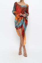 Load image into Gallery viewer, Vintage x Tie-Dye Sheer Asymetric Midi Dress (M)