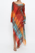 Load image into Gallery viewer, Vintage x Tie-Dye Sheer Asymetric Midi Dress (M)
