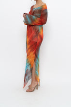 Load image into Gallery viewer, Vintage x Tie-Dye Sheer Asymetric Midi Dress (M)