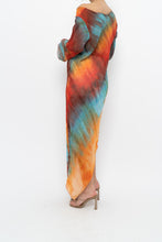 Load image into Gallery viewer, Vintage x Tie-Dye Sheer Asymetric Midi Dress (M)