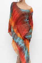 Load image into Gallery viewer, Vintage x Tie-Dye Sheer Asymetric Midi Dress (M)