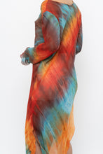 Load image into Gallery viewer, Vintage x Tie-Dye Sheer Asymetric Midi Dress (M)