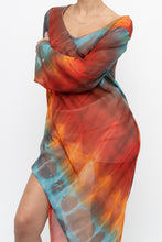 Load image into Gallery viewer, Vintage x Tie-Dye Sheer Asymetric Midi Dress (M)
