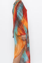Load image into Gallery viewer, Vintage x Tie-Dye Sheer Asymetric Midi Dress (M)