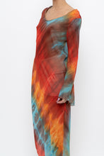 Load image into Gallery viewer, Vintage x Tie-Dye Sheer Asymetric Midi Dress (M)