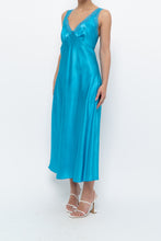 Load image into Gallery viewer, Vintage x JONES NY Teal Blue Satin Midi Dress (S)