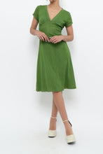 Load image into Gallery viewer, Vintage x Made in Canada x Green Mesh Polka Dot Back-Tie Dress (S, M)
