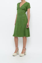 Load image into Gallery viewer, Vintage x Made in Canada x Green Mesh Polka Dot Back-Tie Dress (S, M)