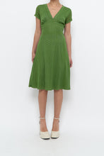 Load image into Gallery viewer, Vintage x Made in Canada x Green Mesh Polka Dot Back-Tie Dress (S, M)