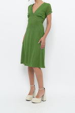 Load image into Gallery viewer, Vintage x Made in Canada x Green Mesh Polka Dot Back-Tie Dress (S, M)