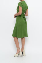Load image into Gallery viewer, Vintage x Made in Canada x Green Mesh Polka Dot Back-Tie Dress (S, M)