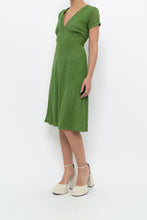Load image into Gallery viewer, Vintage x Made in Canada x Green Mesh Polka Dot Back-Tie Dress (S, M)