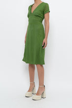 Load image into Gallery viewer, Vintage x Made in Canada x Green Mesh Polka Dot Back-Tie Dress (S, M)