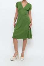 Load image into Gallery viewer, Vintage x Made in Canada x Green Mesh Polka Dot Back-Tie Dress (S, M)