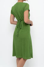 Load image into Gallery viewer, Vintage x Made in Canada x Green Mesh Polka Dot Back-Tie Dress (S, M)